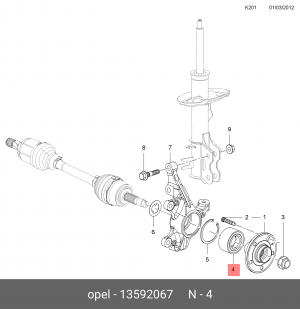 Подшипник передней ступицы  13592067 13592067 GENERAL MOTORS