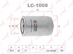 Фильтр масляный подходит для AUDI 80/100 2.0-2.8 94/A3 1.6-1.8T 96/A4 1.6-2.0 95 LC-1008 LYNXAUTO