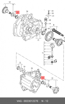 кольцо уплотнительное 002301227E 002 301 227 E VAG