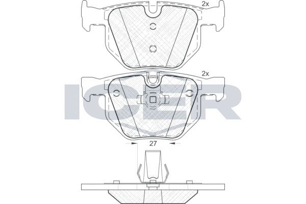 181684 колодки дисковые задние !\ BMW E60 2.0i-4.5i/3.0D 03># 181684 ICER
