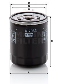 Фильтр масляный PEUGEOTCITROENFIAT 1.42.0D 14- W7063 W7063 MANN FILTER