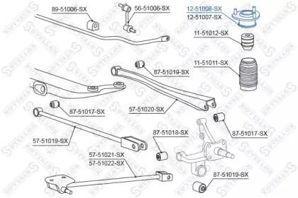 опора амортизатора заднего левого!\ Hyundai Coupe all 96-00 12-51008-SX STELLOX