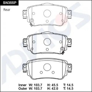 Тормозные колодки SN355P ADVICS