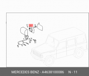 463 810 00 86 Регулятор зеркала наружнего A 463 810 00 86 MERCEDES BENZ