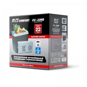 Автохолодильник 22л 41х24х40.5см с функцией заморозки 12V 40W 2.85кг AVS A07140S AVS