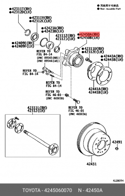 Ступица задняя 42450-60070 42450-60070 TOYOTA