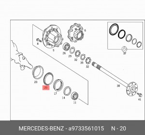 Кольцо АБС MERCEDES Atego ступицы задней OE A 973 356 10 15 MERCEDES BENZ