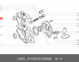 Крышка ВАЗ-2110 насоса масляного АвтоВАЗ 21120-1011052-00 LADA VAZ