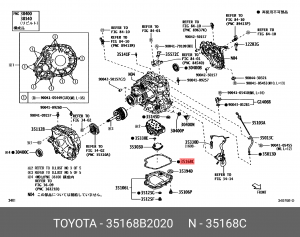 Прокладка поддона акпп 35168B2020 35168-B2020 TOYOTA