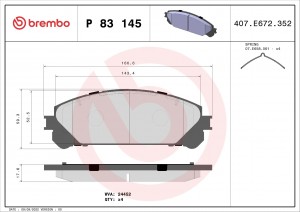 Колодки тормозные P83145 P83145 BREMBO
