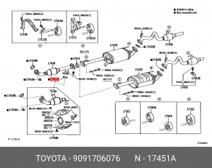 Прокладка выхлопной системы 90917-06076 90917-06076 TOYOTA