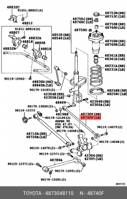 рычаг задней подвески задний левый!\ Lexus RX300 MCU35 3.3i/3.5i 05-08 48730-48110 TOYOTA