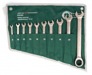 Набор ключей комбинир трещеточных 10пр (8-24мм) планшет тетрон /ДЕЛО ТЕХНИКИ/ 515101 DELO TEHNICI