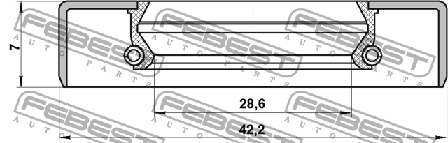Сальник привода (30x42x7) TOYOTA CAMRY ACV3#/MCV3# (2001-2006) 95GBY-30420707R 95GBY-30420707R FEBEST