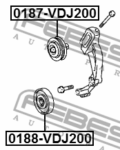 Ролик натяжной с креплением TOYOTA LAND CRUISER 200 0187-VDJ200 0187-VDJ200 FEBEST