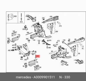 Болт MERCEDES балки передней OE A 000 990 15 11 MERCEDES BENZ