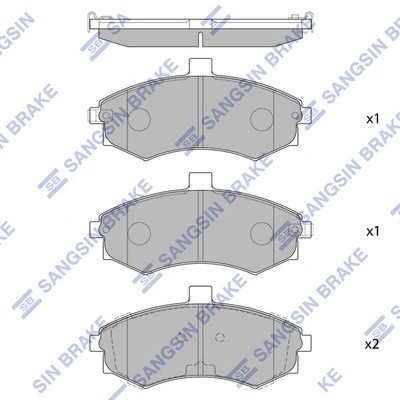 Колодки тормозные HYUNDAI Elantra (00-),Matrix (02-) передние (4шт.) SANGSIN SP1152 SANGSIN