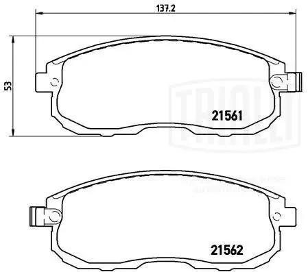 Колодки торм. Nissan Teana J33 (03-)/Tiida (04-) диск. перед. (PF 4308) PF 4308 TRIALLI