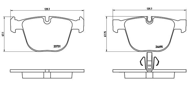 P06053 колодки дисковые задние!\ BMW F07GT/F01/F02/F03/F04 3.5i-4.0D 08> P06053 BREMBO