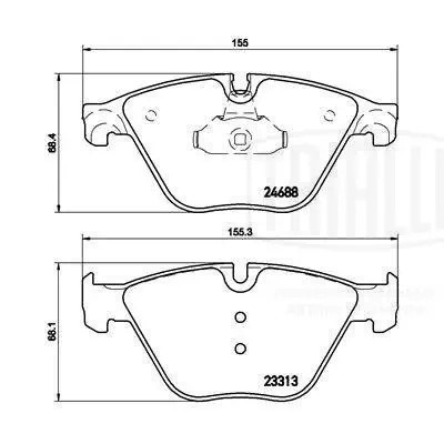 Колодки торм. BMW 5 (F10) (10-) диск. перед. 155x68 (PF 4189) PF 4189 TRIALLI