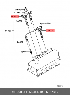 катушка зажигания!\ Mitsubishi Carisma/Colt/Galant/Lancer/Outlander 1.3-2.4 82> MD361710 MITSUBISHI