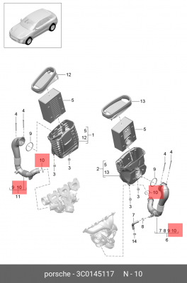 Кольцо уплотнительное VW Polo системы охлаждения OE 3C0 145 117 VAG