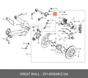 2914500XKZ16A GREAT WALL, РЫЧАГ ЗАДНЕЙ ПОДВЕСКИ ПРАВЫЙ ВЕРХНИЙ, КНР 2914500X 2914500XKZ16A GREAT WALL