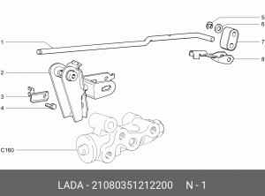 Рычаг регулятора давления тормозов ВАЗ-2108 АвтоВАЗ 21080-3512122-00 LADA VAZ