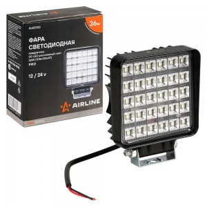 Фара светодиодная "AIRLINE" 108х108х47 мм 36W 12/24V (30 LED, рассеянный свет, к ALED102 AIRLINE