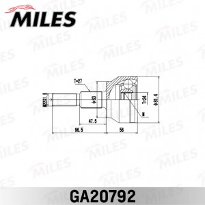 ШРУС наружный FORD FOCUS III/C-MAX II 1.6TI 10- (GSP 818244) GA20792 GA20792 MILES
