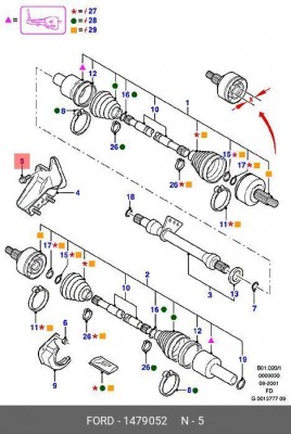 болт крепежный!M10x1,5\Ford Focus C-Max 1.8/Mondeo 1.6 1 479 052 FORD