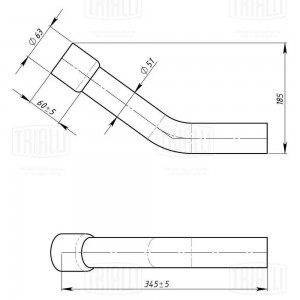 Труба выхлопная ГАЗ 3302 (алюм. сталь) (EMP 0303) EMP 0303 TRIALLI