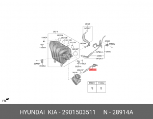 Клапан электромагнитный HYUNDAI Accent (17-) топливной системы OE 2901503511 HYUNDAI KIA
