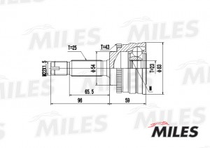 ШРУС наружный MITSUBISHI CARISMA/LANCER 1.6-2.0 92-06 (с ABS) (GKN 303523) GA202 GA20252 MILES