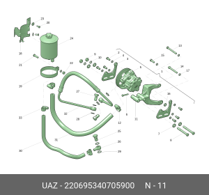 Кронштейн УАЗ крепления насоса ГУРа Н/О (ОАО УАЗ) 220695340705900 UAZ UAZ
