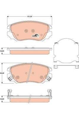 Колодки тормозные OPEL Insignia (08-) передние (R16) (4шт.) TRW GDB1782 TRW