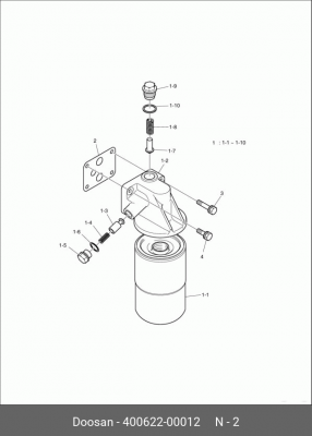400622-00012 Прокладка головки масляного фильтра DE08 400622-00012 DOOSAN