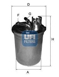 Фильтр топливный дизельный AUDI A4 2.0TDI 04-08, A6 2.0TDI 04-08 24.451.00 24.451.00 UFI