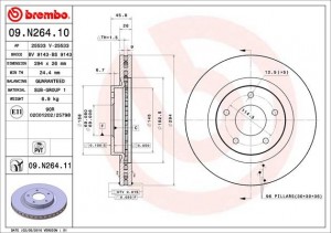 Диск тормозной 09.N264.11 09.N264.11 BREMBO