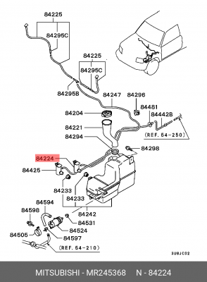 Мотор омывателя MITSUBISHI Lancer OE MR245368 MITSUBISHI