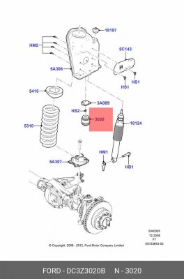 DC3Z-3020-B ОТБОЙНИК ПЕРЕДНЕГО АМОРТИЗАТОРА DC3Z-3020-B FORD