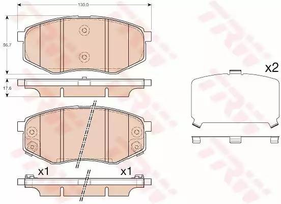 Колодки передние HYUNDAI SONATA VI (YF) 2.0-2.4 GDB3553 GDB3553 TRW
