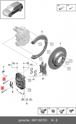 Болт N91183701 N 911 837 01 VAG