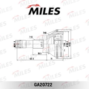 ШРУС наружный с кольцом ABS FIAT DUCATO RUSSIA 2008- GA20722 GA20722 MILES