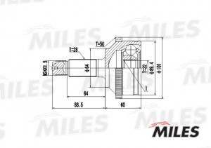 ШРУС наружный HONDA ACCORD 1.8-2.0 98-02 (с ABS) (GKN 304734) GA20127 GA20127 MILES