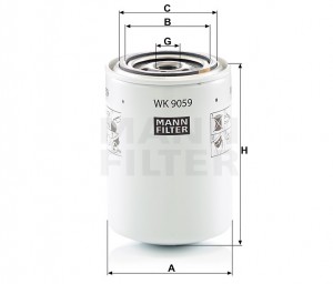 Фильтр топливный ISUZU FRR / ISUZU KK-FFR / KOMATSU / CASE / HITACHI / J.C.B. WK 9059 MANN FILTER