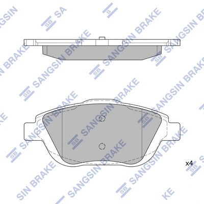 Колодки тормозные дисковые Citroen C3 Picasso 1.2/1.6HDi 09 SP1880 SP1880 SANGSIN