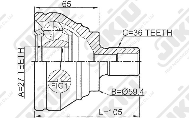 ШРУС SKODA OCTAVIA III 2012- JC33058 JC33058 JIKIU