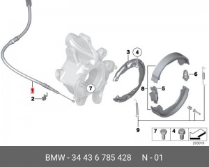 трос ручного тормоза!\ BMW F07 09> 34 43 6 785 428 BMW