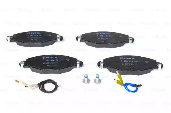 Колодки тормозные CITROEN C5 (01-) (2.0D/2.2D/3.0) передние (4шт.) BOSCH 0 986 424 581 BOSCH